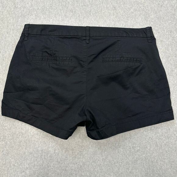 Old Navy Chino Shorts WMNS 8 Mid Rise Regular Fit Black Jack Button Zip Stretchy - Picture 6 of 6